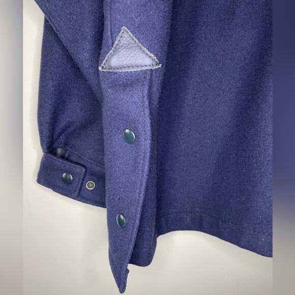 Dehen Vintage Wool and Leather Navy Jacket Size XL - Picture 6 of 13